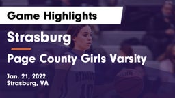 Strasburg  vs Page County Girls Varsity Game Highlights - Jan. 21, 2022