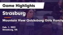 Strasburg  vs Mountain View Quicksburg Girls Varsity Game Highlights - Feb. 1, 2022