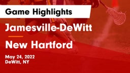 Jamesville-DeWitt  vs New Hartford  Game Highlights - May 24, 2022