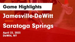 Jamesville-DeWitt  vs Saratoga Springs  Game Highlights - April 22, 2023
