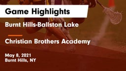 Burnt Hills-Ballston Lake  vs Christian Brothers Academy  Game Highlights - May 8, 2021