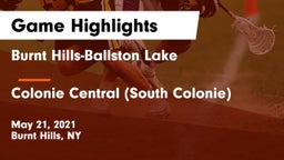 Burnt Hills-Ballston Lake  vs Colonie Central  (South Colonie) Game Highlights - May 21, 2021