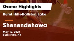 Burnt Hills-Ballston Lake  vs Shenendehowa  Game Highlights - May 12, 2022
