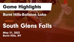 Burnt Hills-Ballston Lake  vs South Glens Falls  Game Highlights - May 31, 2022
