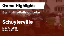 Burnt Hills-Ballston Lake  vs Schuylerville  Game Highlights - May 16, 2024