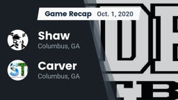 Recap: Shaw  vs. Carver  2020