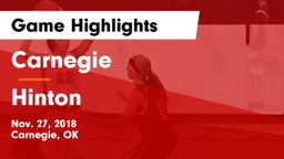 Carnegie  vs Hinton  Game Highlights - Nov. 27, 2018