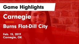 Carnegie  vs Burns Flat-Dill City  Game Highlights - Feb. 15, 2019