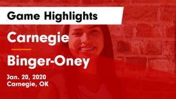 Carnegie  vs Binger-Oney Game Highlights - Jan. 20, 2020