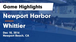Newport Harbor  vs Whittier  Game Highlights - Dec 10, 2016