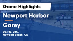 Newport Harbor  vs Garey  Game Highlights - Dec 20, 2016