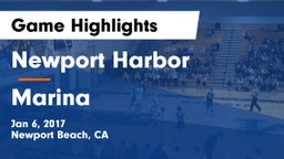 Newport Harbor  vs Marina Game Highlights - Jan 6, 2017