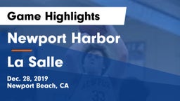 Newport Harbor  vs La Salle  Game Highlights - Dec. 28, 2019