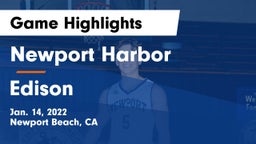 Newport Harbor  vs Edison  Game Highlights - Jan. 14, 2022