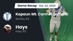 Recap: Kapaun Mt. Carmel Catholic  vs. Hays  2020