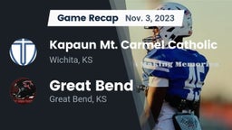 Recap: Kapaun Mt. Carmel Catholic  vs. Great Bend  2023