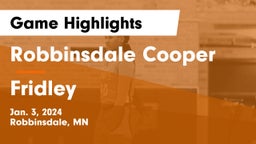 Robbinsdale Cooper  vs Fridley  Game Highlights - Jan. 3, 2024