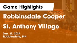 Robbinsdale Cooper  vs St. Anthony Village  Game Highlights - Jan. 12, 2024