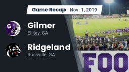 Recap: Gilmer  vs. Ridgeland  2019