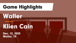 Waller  vs Klien Cain Game Highlights - Dec. 12, 2020