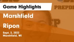 Marshfield  vs Ripon  Game Highlights - Sept. 3, 2022