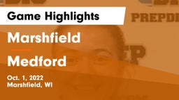 Marshfield  vs Medford  Game Highlights - Oct. 1, 2022