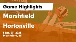 Marshfield  vs Hortonville  Game Highlights - Sept. 23, 2023
