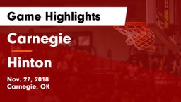 Carnegie  vs Hinton  Game Highlights - Nov. 27, 2018