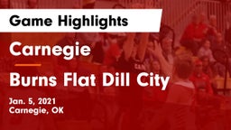 Carnegie  vs Burns Flat Dill City Game Highlights - Jan. 5, 2021
