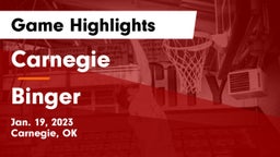 Carnegie  vs Binger Game Highlights - Jan. 19, 2023