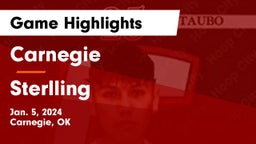 Carnegie  vs Sterlling Game Highlights - Jan. 5, 2024
