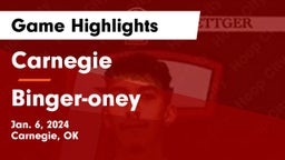 Carnegie  vs Binger-oney Game Highlights - Jan. 6, 2024