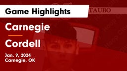 Carnegie  vs Cordell  Game Highlights - Jan. 9, 2024