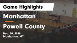 Manhattan  vs Powell County  Game Highlights - Dec. 20, 2018