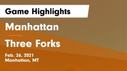 Manhattan  vs Three Forks  Game Highlights - Feb. 26, 2021