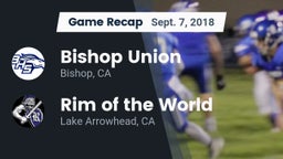 Recap: Bishop Union  vs. Rim of the World  2018