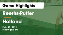 Reeths-Puffer  vs Holland  Game Highlights - Feb. 25, 2021