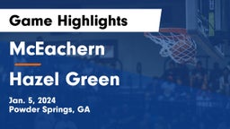 McEachern  vs Hazel Green  Game Highlights - Jan. 5, 2024