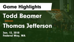 Todd Beamer  vs Thomas Jefferson  Game Highlights - Jan. 12, 2018