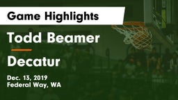 Todd Beamer  vs Decatur  Game Highlights - Dec. 13, 2019