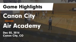 Canon City  vs Air Academy  Game Highlights - Dec 03, 2016