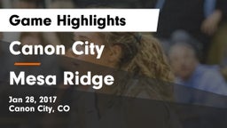 Canon City  vs Mesa Ridge  Game Highlights - Jan 28, 2017