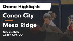 Canon City  vs Mesa Ridge  Game Highlights - Jan. 25, 2020