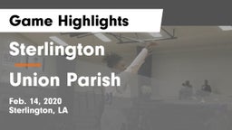 Sterlington  vs Union Parish  Game Highlights - Feb. 14, 2020