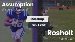 Matchup: Assumption vs. Rosholt  2020