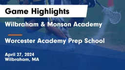Wilbraham & Monson Academy  vs Worcester Academy Prep School Game Highlights - April 27, 2024