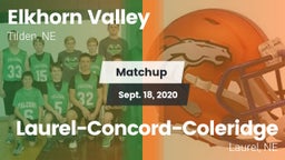 Matchup: Elkhorn Valley vs. Laurel-Concord-Coleridge  2020