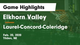 Elkhorn Valley  vs Laurel-Concord-Coleridge  Game Highlights - Feb. 20, 2020