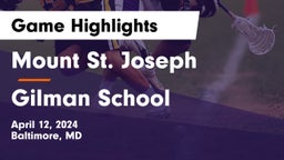 Mount St. Joseph  vs Gilman School Game Highlights - April 12, 2024