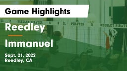 Reedley  vs Immanuel Game Highlights - Sept. 21, 2022